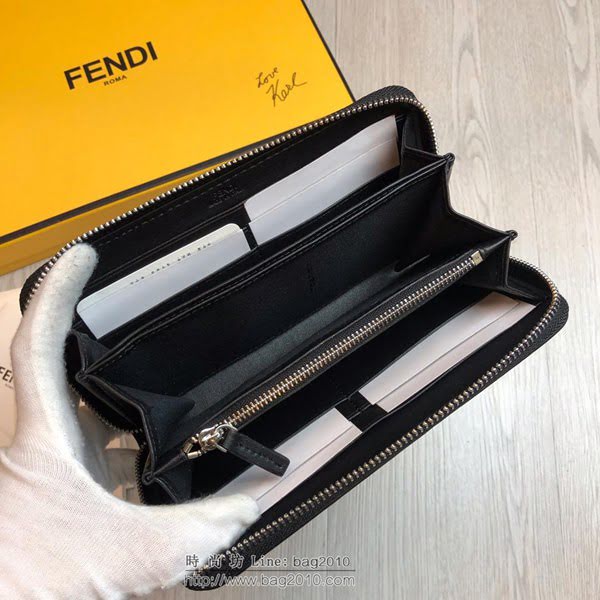 FENDI拉鏈錢包 19年春夏季最新手包 小摔牛皮 芬迪長錢包  fdz2129